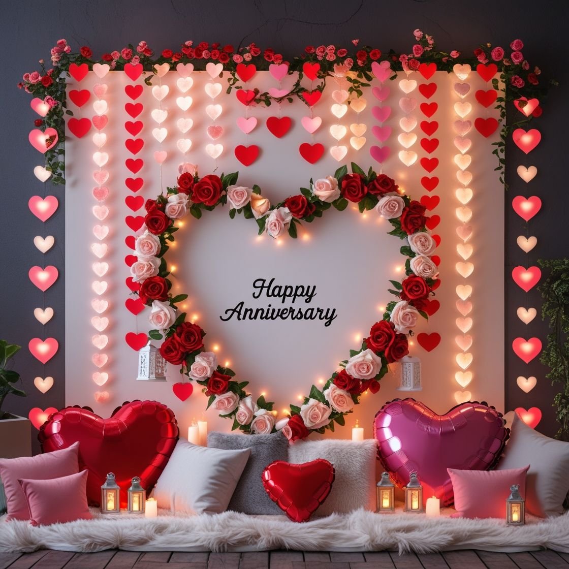Anniversary Heart Flower Decoration