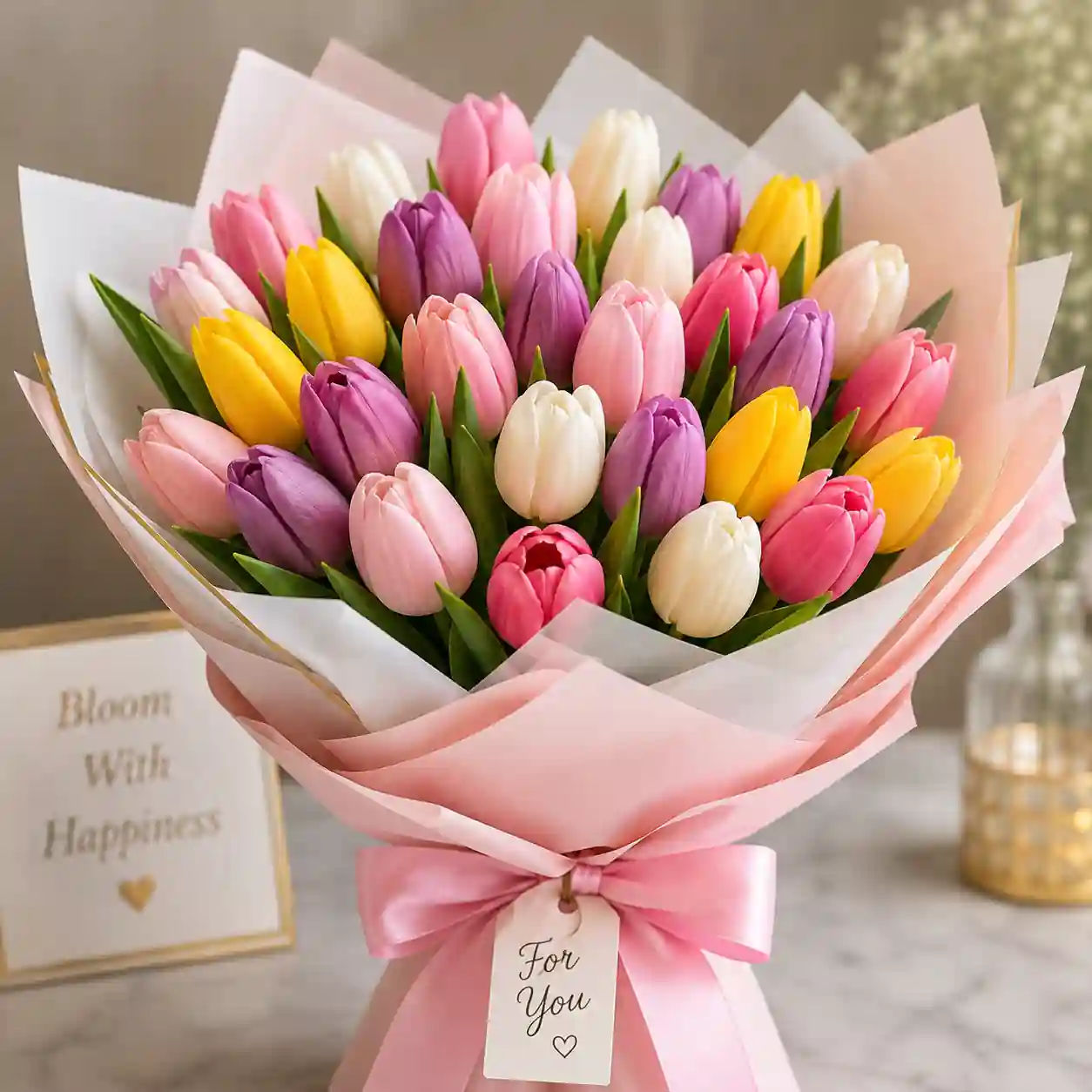 Congratulations Tulip Flower Bouquet