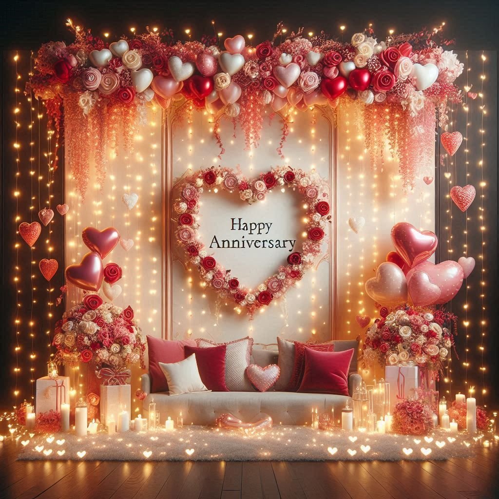 Birthday Heart Flower Decoration