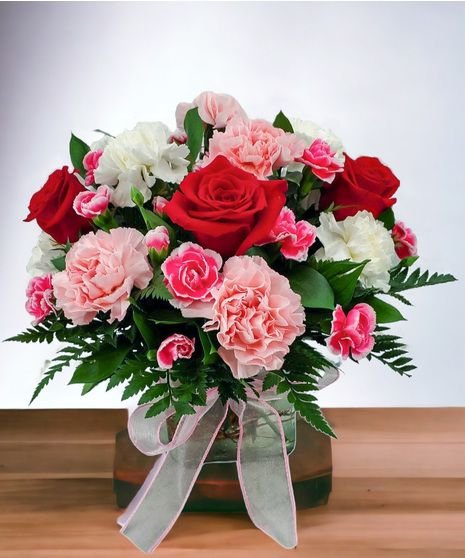 Carnation and Rose Flower Bouquet