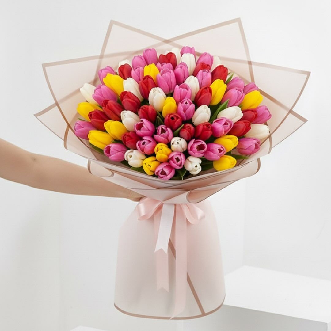 Mixed Tulip Flower Bouquet