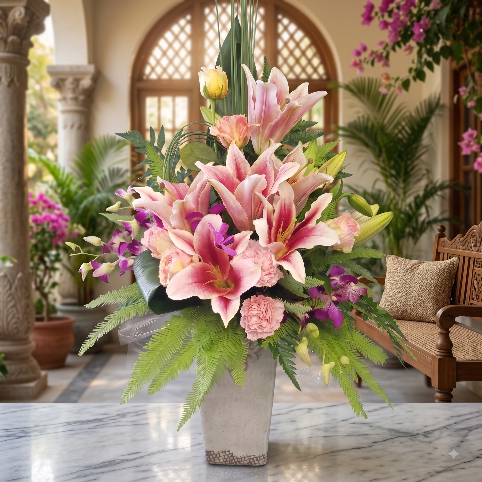 Pink Oriental Lily Bouquet