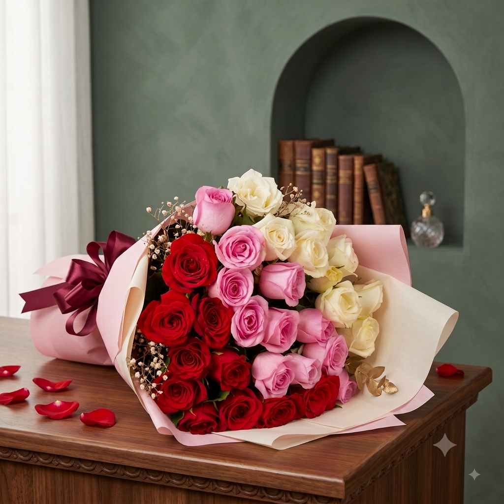 Red Pink Rose Bouquet