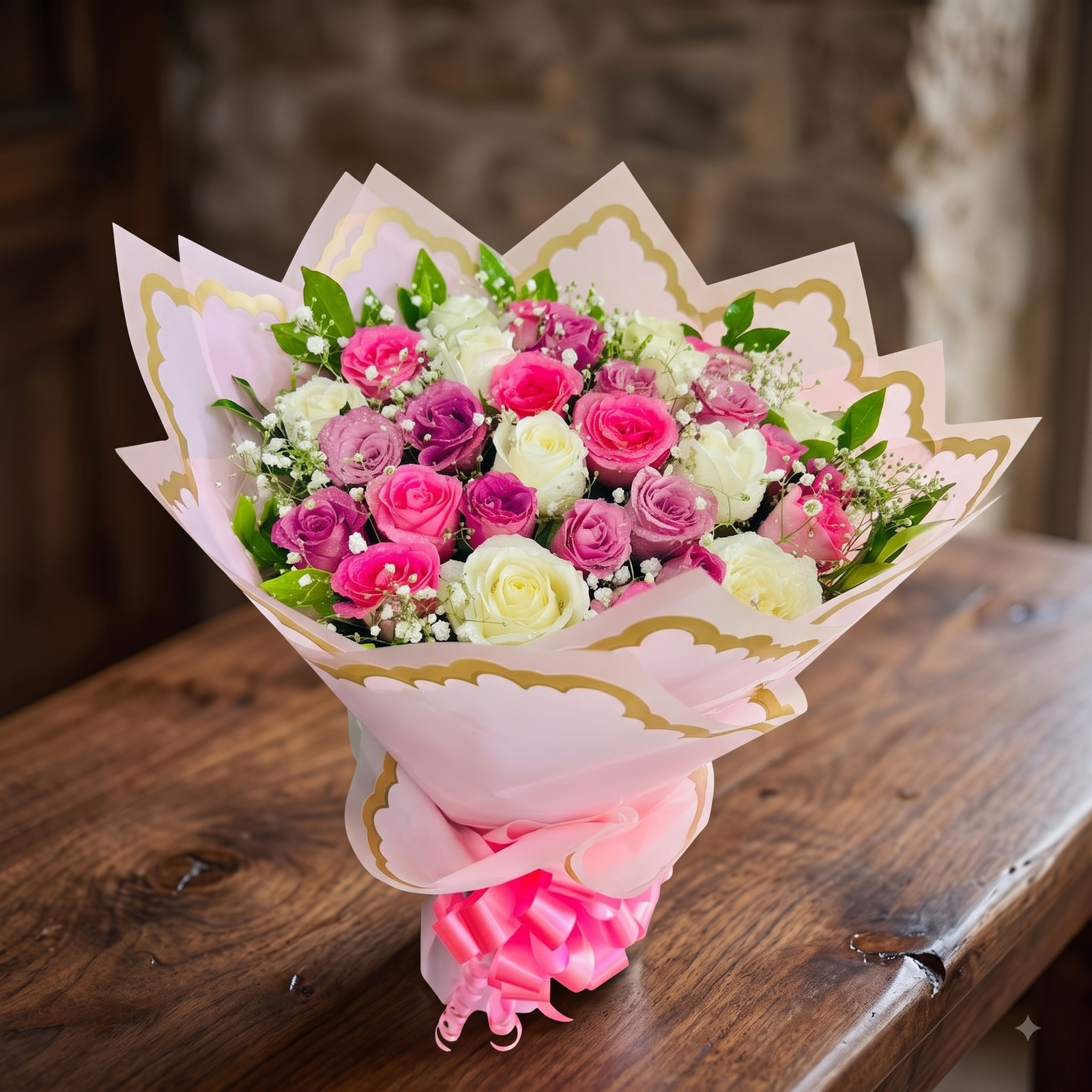 White Rose Elegant Bouquet