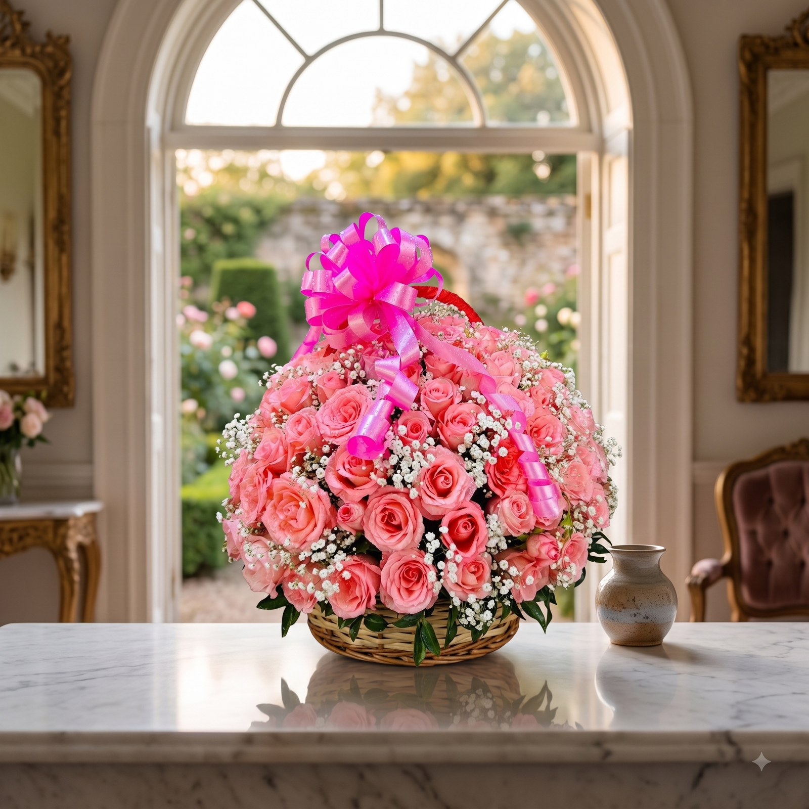 Pink Rose Heart Bouquet