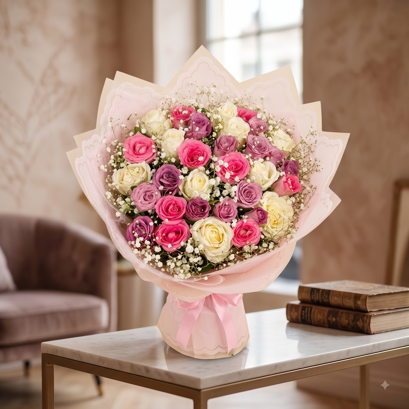 Anniversary Pink Rose Bouquet