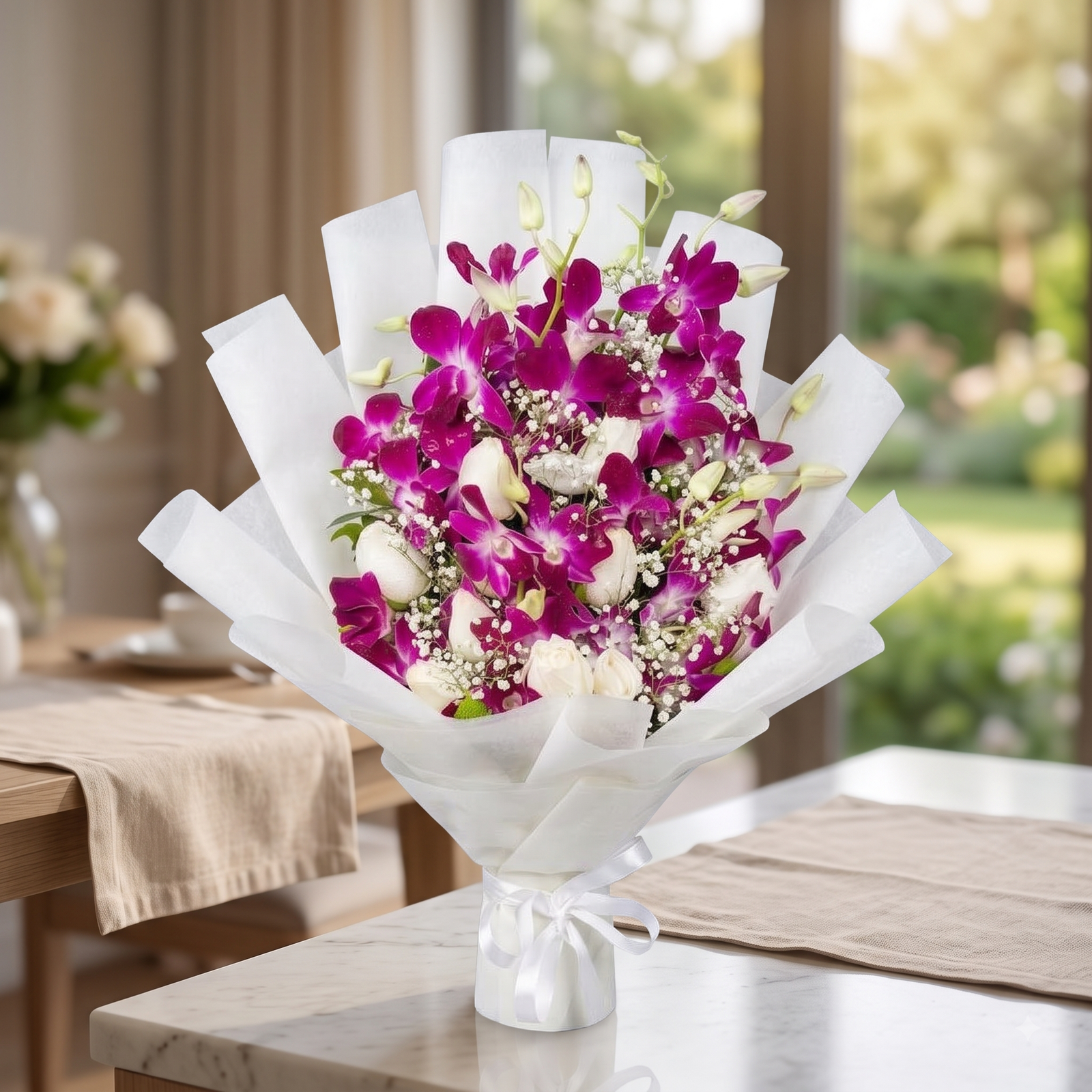 Get Well Soon Orchid Flower Bouquet