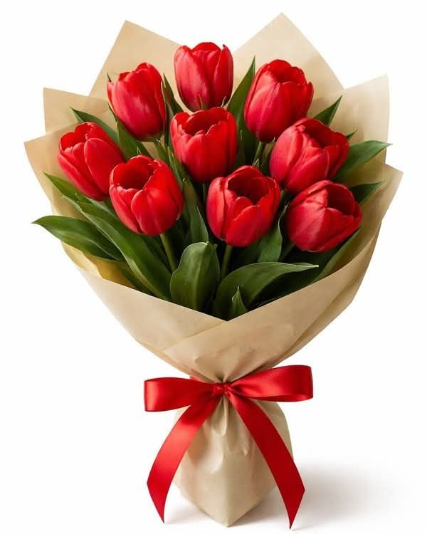 Red Tulip Flower Bouquet