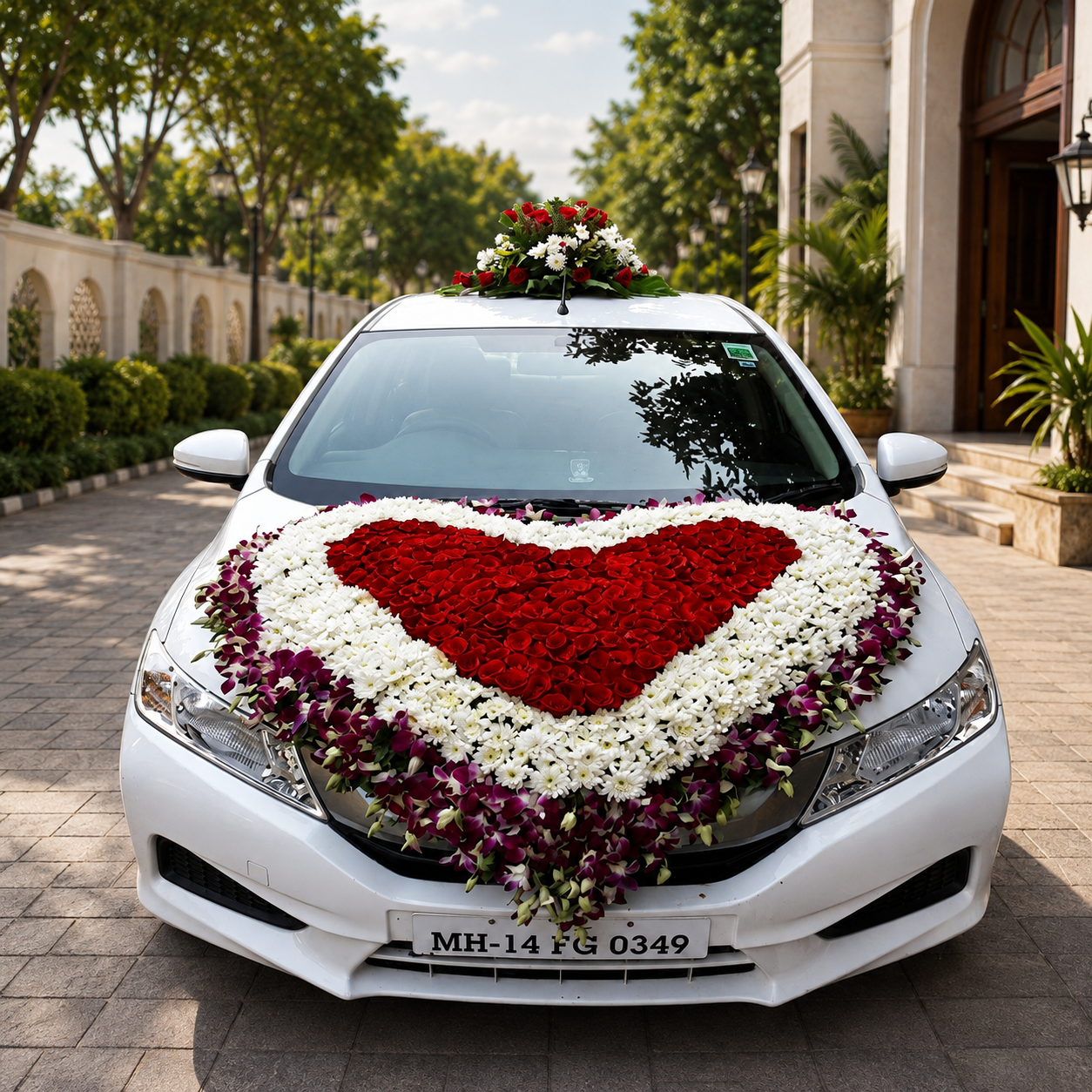 Engagement Car Flower Decoration